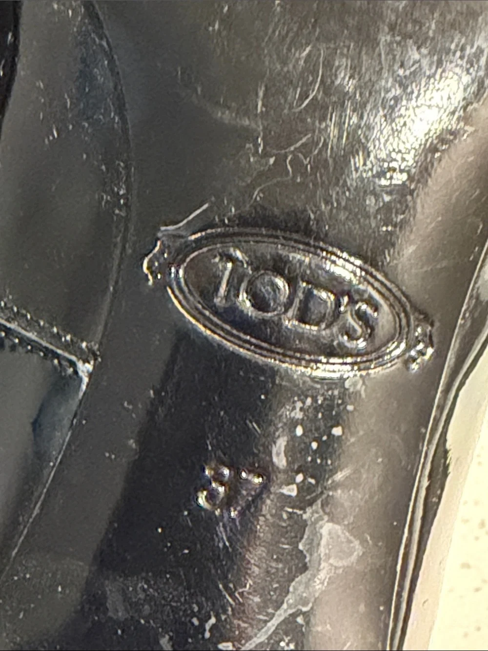 Tod's Black Patent and Suede Cap-Toe Pump